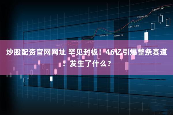 炒股配资官网网址 罕见封板！46亿引爆整条赛道！发生了什么？